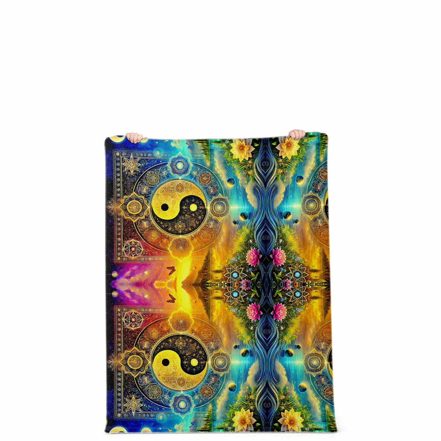 Harmony of Yin & Yang – Premium Microfleece Blanket (All-Over Print)