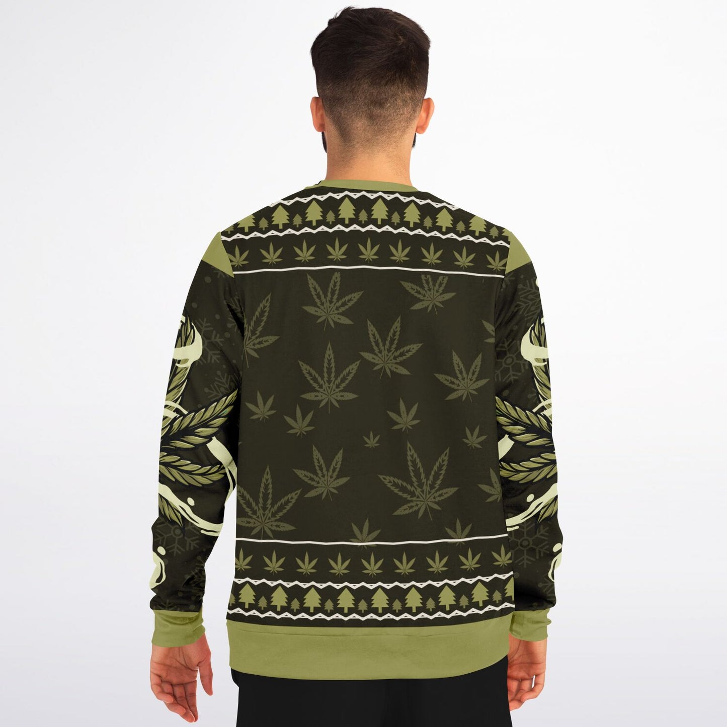 Funny Cannabis Christmas Sweatshirt – “Merrijuana” Weed Santa Jumper, Stoner Holiday Gift Idea