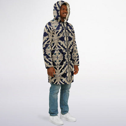 Clear Smoke Cymatic Zip Cloak – Sleek, Futuristic & Ultra-Cozy Longline Jacket