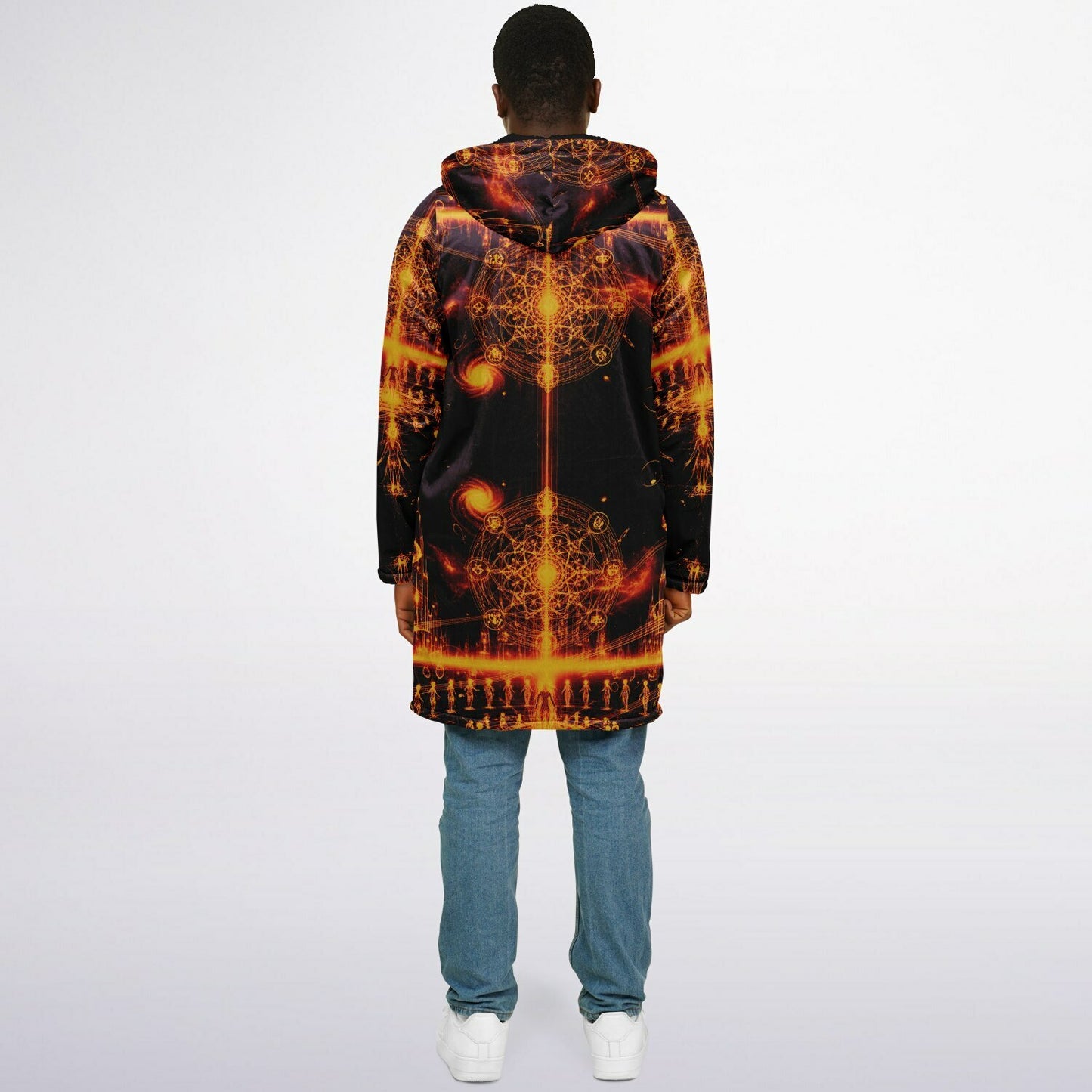 Ethereal Light Being Zipper Cloak – Spiritual Streetwear Hoodie by Soul System | Mystical Mindfulness Cloak