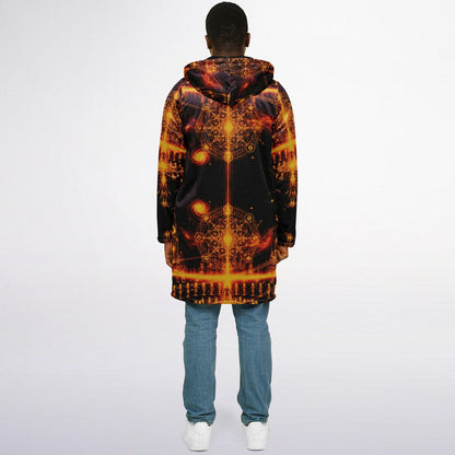 Ethereal Light Being Zipper Cloak – Spiritual Streetwear Hoodie by Soul System | Mystical Mindfulness Cloak