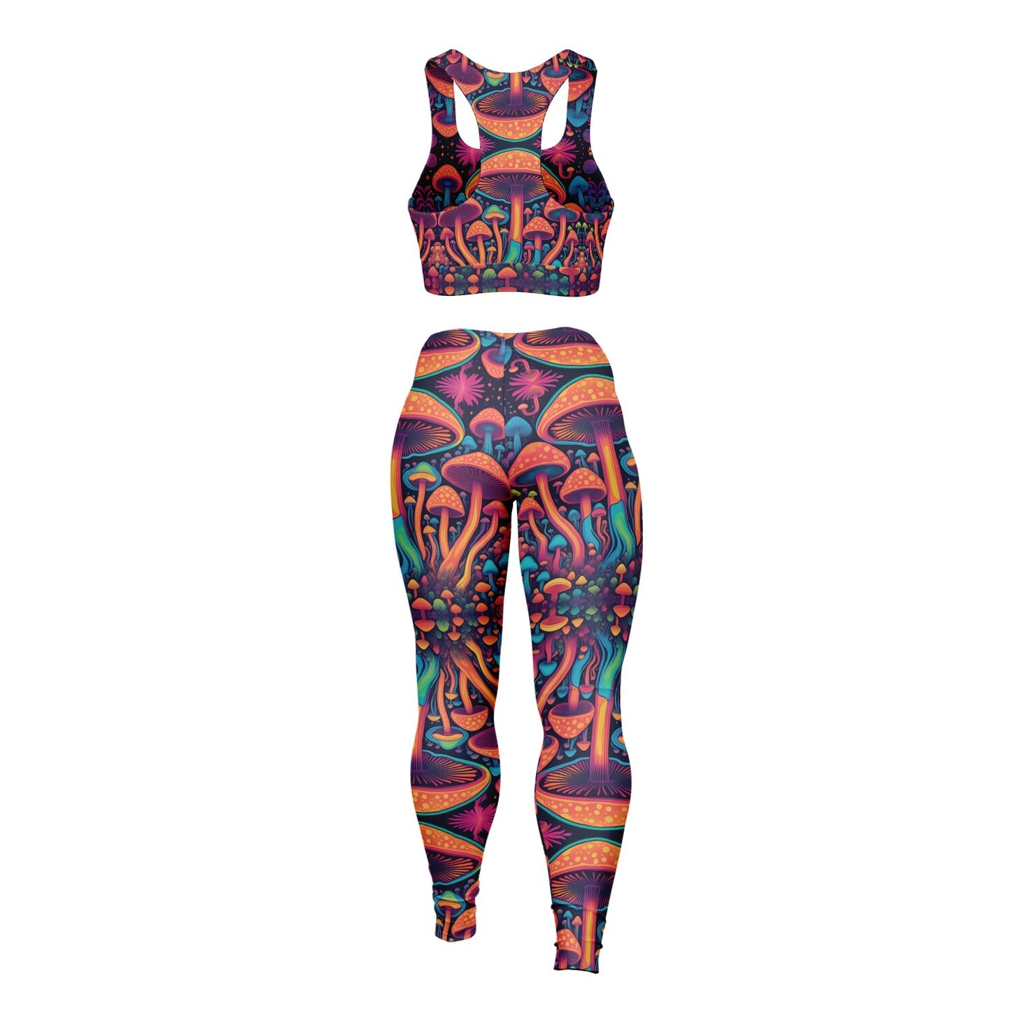 Magic Mushroom Padded Sports Bra & Leggings - All Over Print (AOP) Active & Fitness Wear
