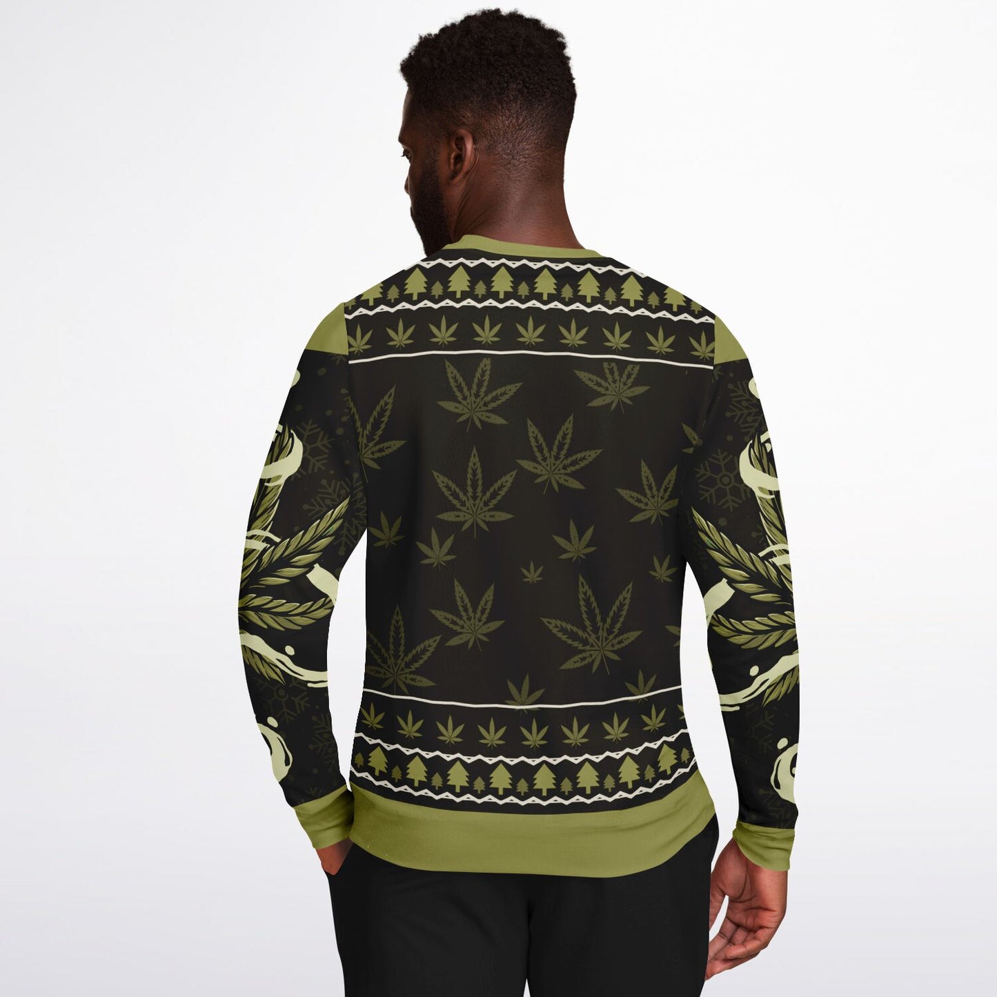 Funny Cannabis Christmas Sweatshirt – “Merrijuana” Weed Santa Jumper, Stoner Holiday Gift Idea