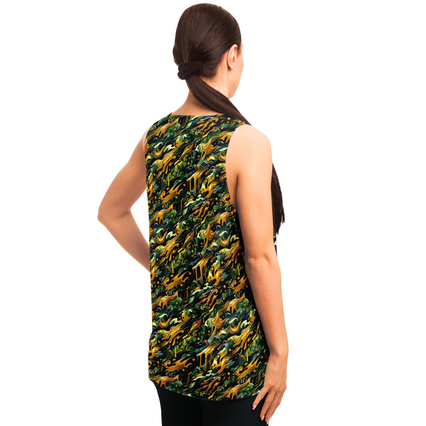 Gold Drip Camouflage Tank Top – Bold Streetwear Camo Tank for Men & Women (AOP)