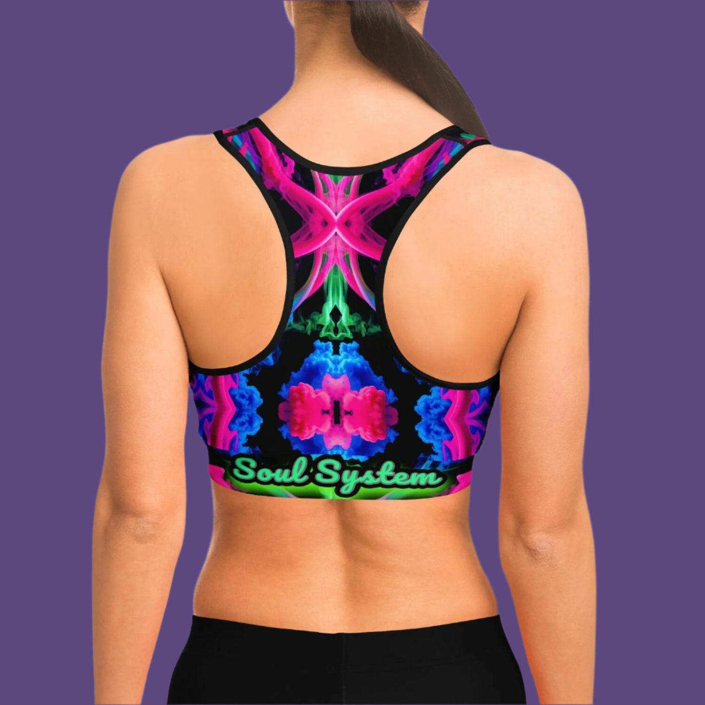 Soul System Neon Cymatic Sports Bra – Bold, Supportive & Sweat-Wicking for Yoga, Gym & Everyday Wear