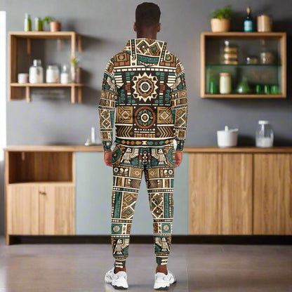 Tribal Aztec Athletic Zip Hoodie & Jogger Set – Unisex All-Over Print (AOP) | Eco-Friendly Activewear | Bold Streetwear Style