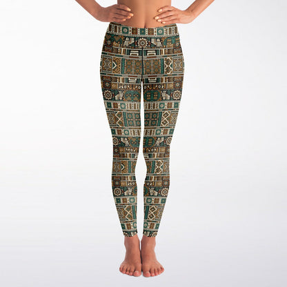 Aztec Tribal All-Over Print Yoga Leggings – Boho Fitness & Activewear