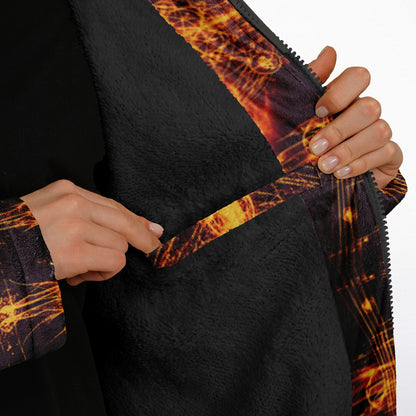 Ethereal Light Being Zipper Cloak – Spiritual Streetwear Hoodie by Soul System | Mystical Mindfulness Cloak