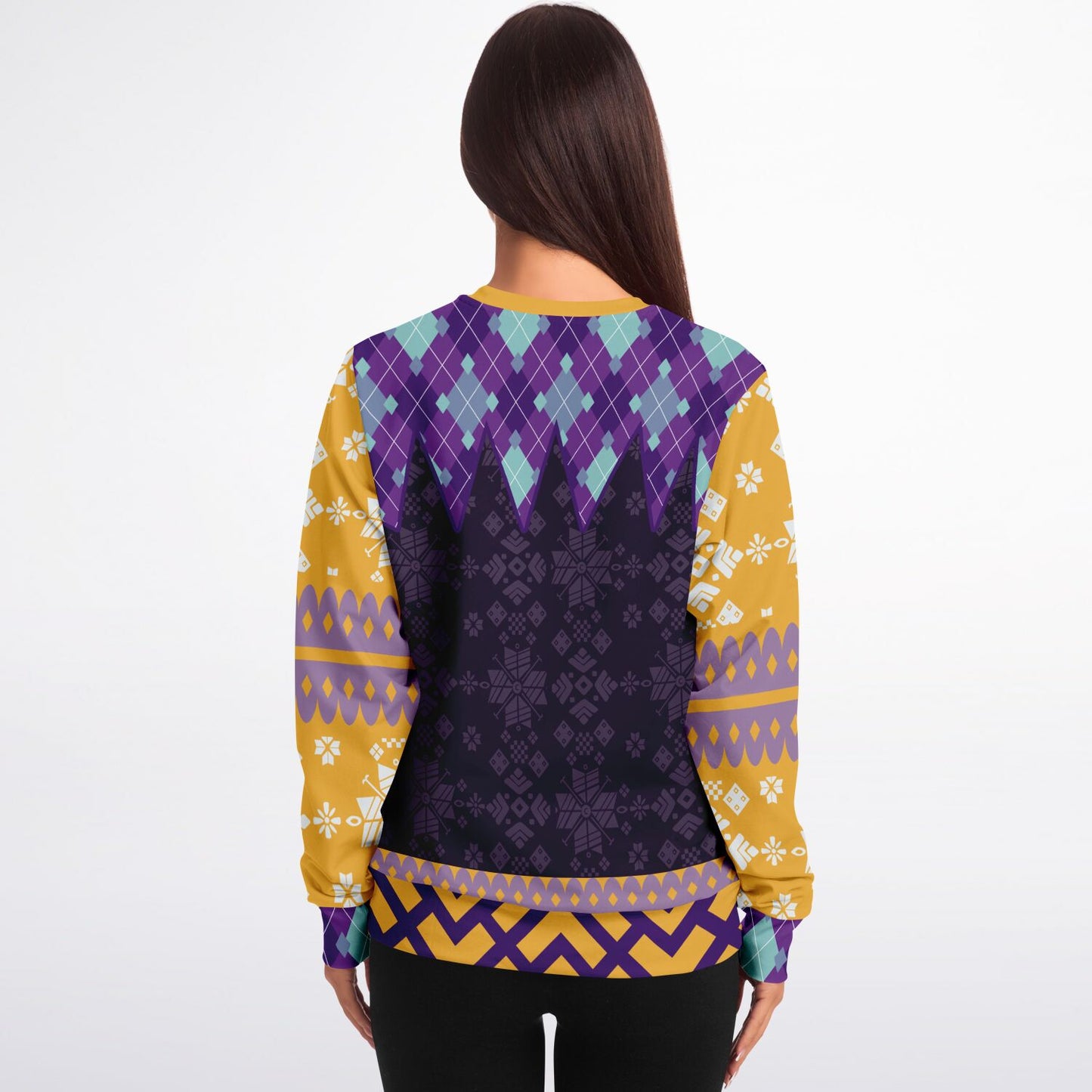 Spiritual Crystal Ball Sweatshirt – Mystical Aesthetic Jumper with Purple Hands, Celestial Snowflakes & Funny Quote