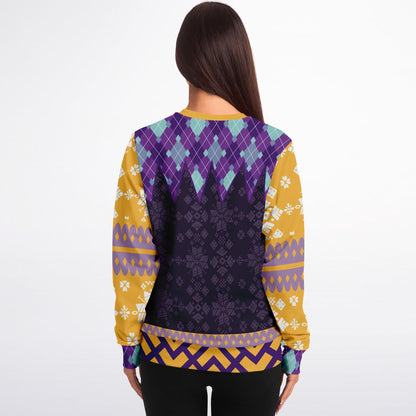 Spiritual Crystal Ball Sweatshirt – Mystical Aesthetic Jumper with Purple Hands, Celestial Snowflakes & Funny Quote