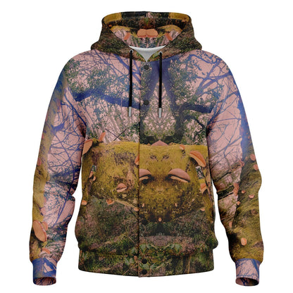 Birch Tree PolyPore Mushroom Heavyweight Hooded Baseball Jacket – Unisex AOP | Custom All-Over Print Jacket  Embrace nature-inspired fashion