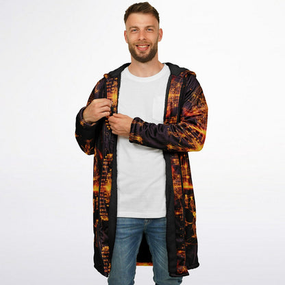 Ethereal Light Being Zipper Cloak – Spiritual Streetwear Hoodie by Soul System | Mystical Mindfulness Cloak