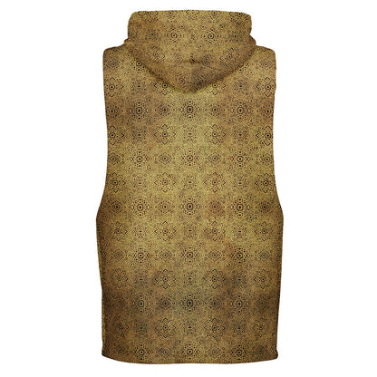 Geometric Gold Drop Armhole Hoodie – Unisex All-Over Print (AOP) | Bold Streetwear Hoodie | Fleece-Lined for Comfort & Style