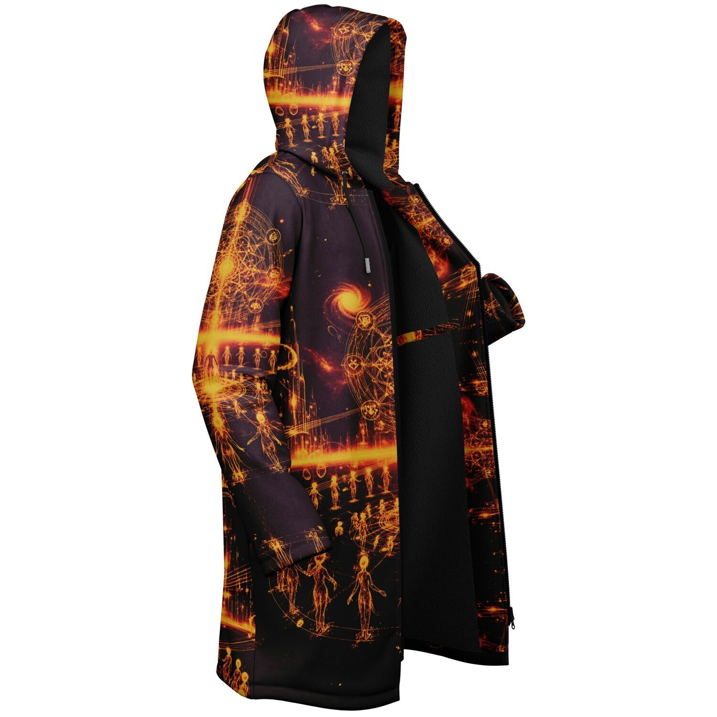 Ethereal Light Being Zipper Cloak – Spiritual Streetwear Hoodie by Soul System | Mystical Mindfulness Cloak