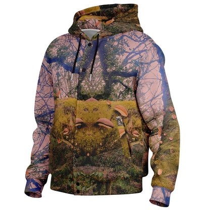 Birch Tree PolyPore Mushroom Heavyweight Hooded Baseball Jacket – Unisex AOP | Custom All-Over Print Jacket  Embrace nature-inspired fashion