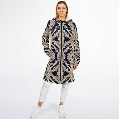 Clear Smoke Cymatic Zip Cloak – Sleek, Futuristic & Ultra-Cozy Longline Jacket