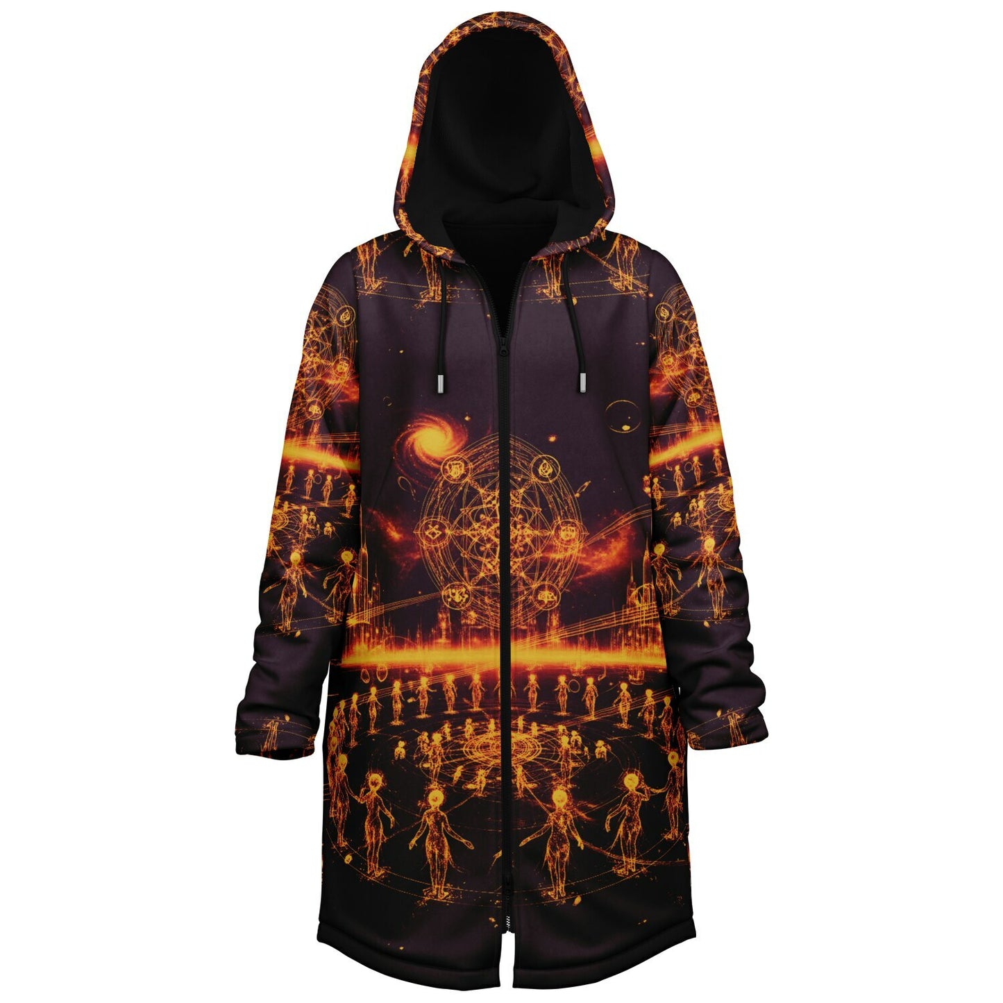 Ethereal Light Being Zipper Cloak – Spiritual Streetwear Hoodie by Soul System | Mystical Mindfulness Cloak