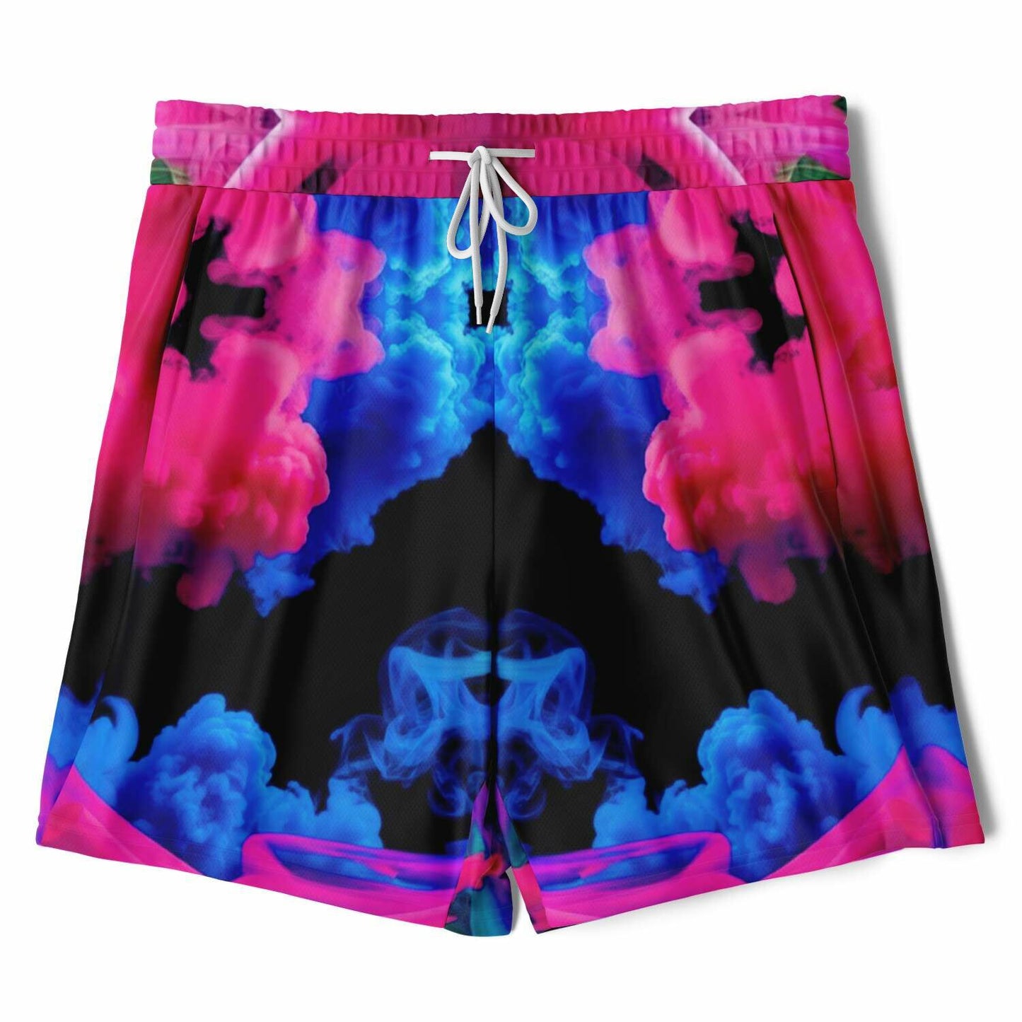 Neon Smoke Floral 2-in-1 Shorts with Pockets – Men’s Athletic & Workout Wear | All-Over Print
