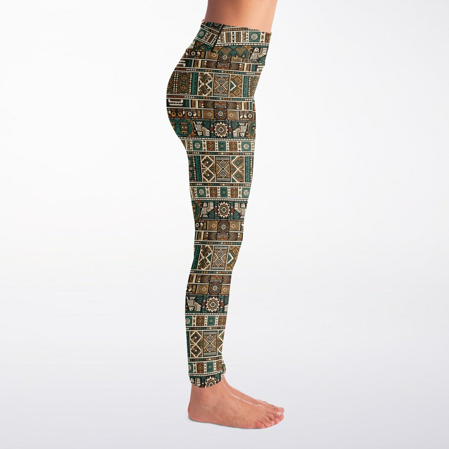 Aztec Tribal All-Over Print Yoga Leggings – Boho Fitness & Activewear