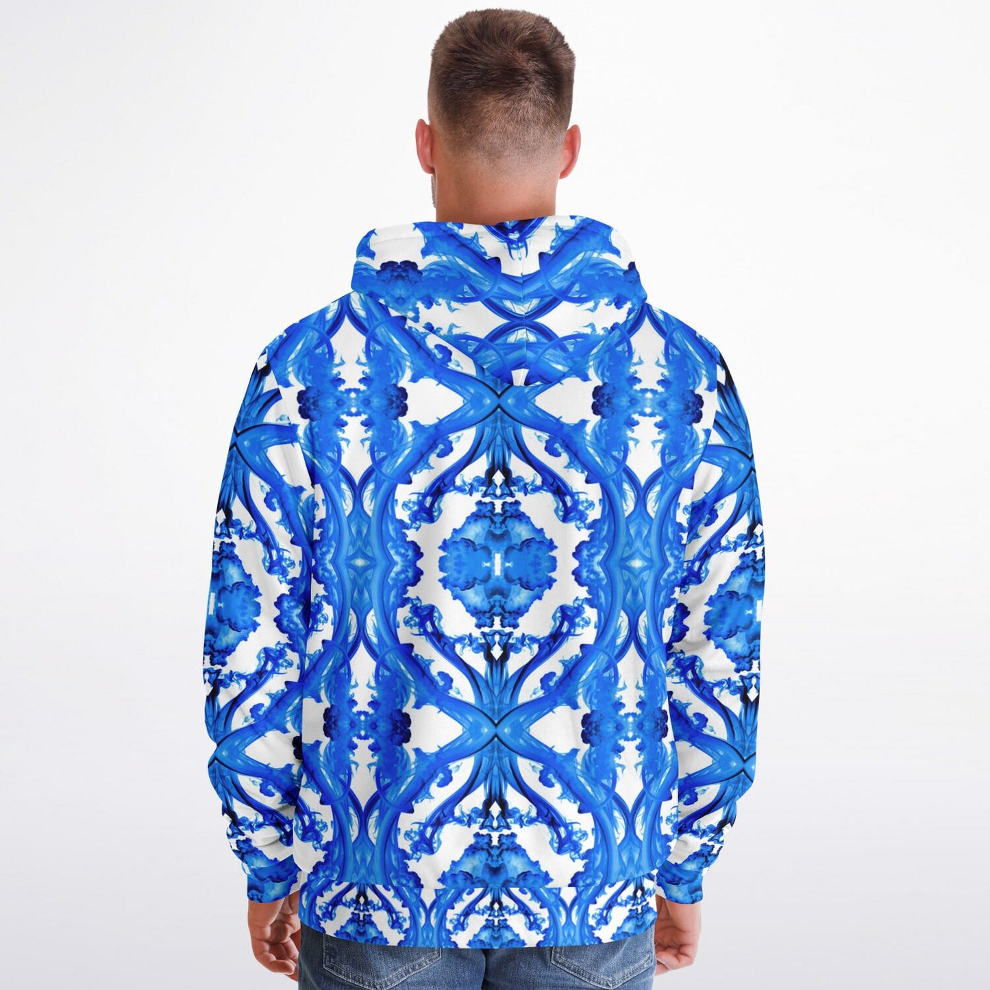Cymatic Ocean Microfleece Zip Hoodie – Cozy, Warm & Stylish All-Over Print Jacket