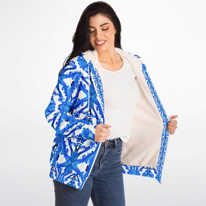 Cymatic Ocean Microfleece Zip Hoodie – Cozy, Warm & Stylish All-Over Print Jacket