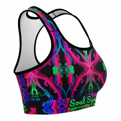 Soul System Neon Cymatic Sports Bra – Bold, Supportive & Sweat-Wicking for Yoga, Gym & Everyday Wear