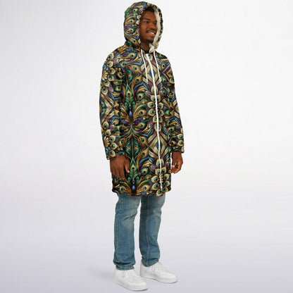 Royal Peacock Pattern, Comfy Zipper Cloak - AOP