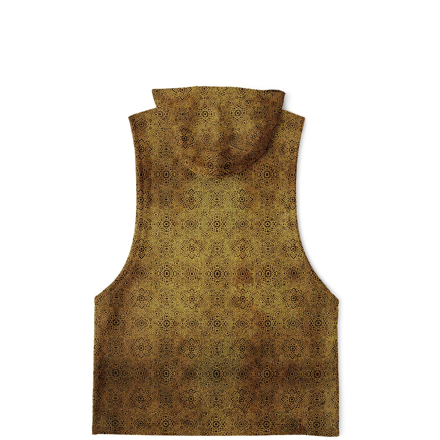 Geometric Gold Drop Armhole Hoodie – Unisex All-Over Print (AOP) | Bold Streetwear Hoodie | Fleece-Lined for Comfort & Style