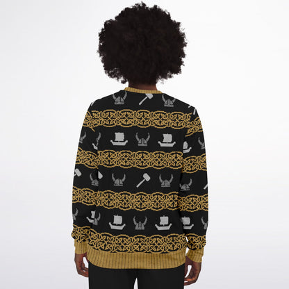 Viking Valhalla Sweatshirt – Norse Gods & Runes Design, Nordic Warrior Jumper, Mythology Gift