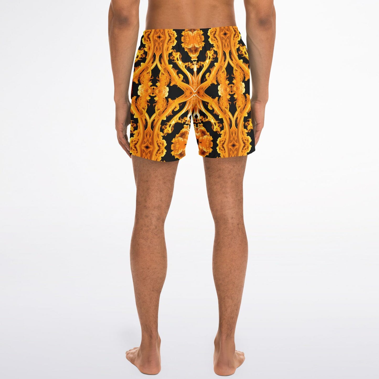 Gold Cymatic Men’s Luxurious, Swim Shorts –  Bold & Bright, Performance-Driven Swimwear