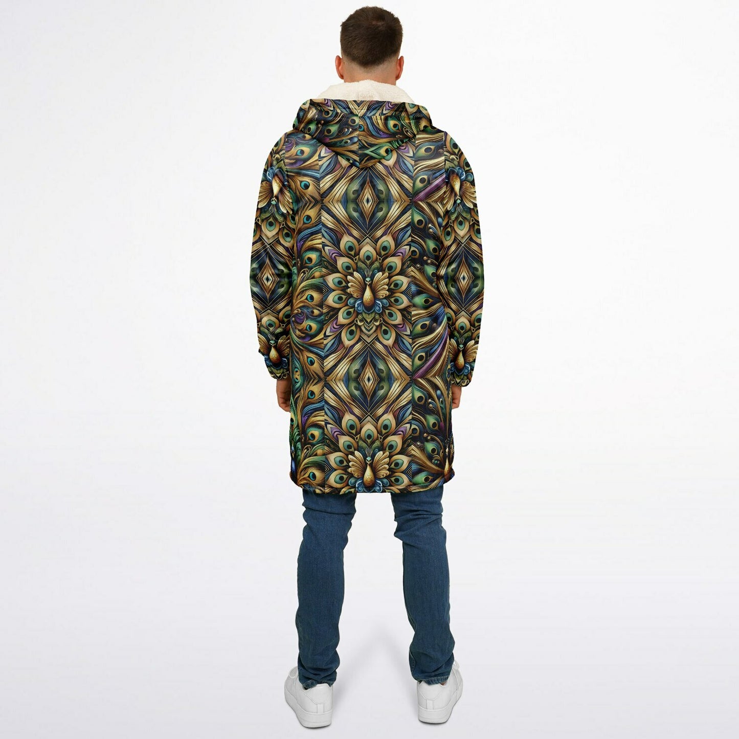 Royal Peacock Pattern, Comfy Zipper Cloak - AOP