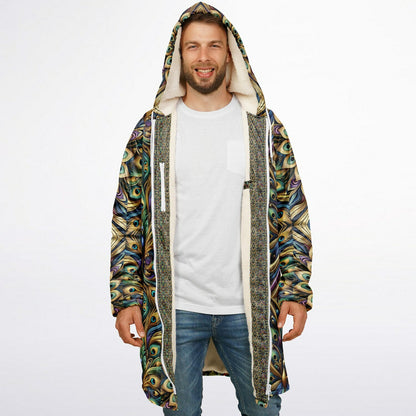 Royal Peacock Pattern, Comfy Zipper Cloak - AOP