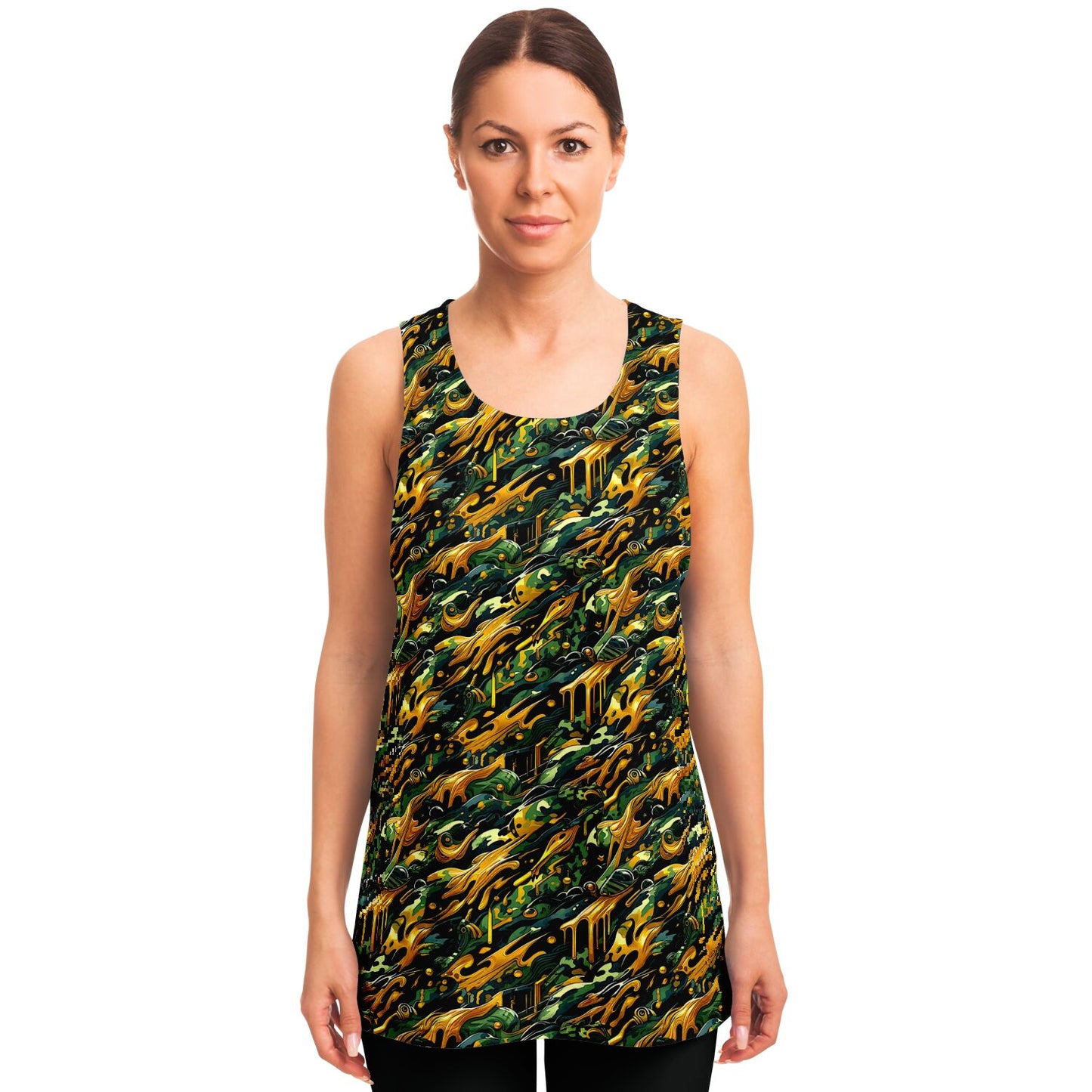 Gold Drip Camouflage Tank Top – Bold Streetwear Camo Tank for Men & Women (AOP)
