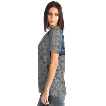 Geometric Grey Grid Soul System T-Shirt – Premium All-Over Print (AOP) Outerwear Design