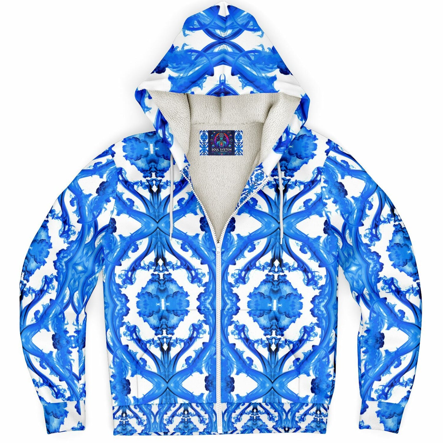 Cymatic Ocean Microfleece Zip Hoodie – Cozy, Warm & Stylish All-Over Print Jacket