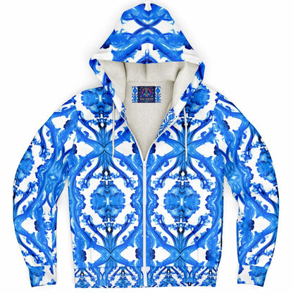 Cymatic Ocean Microfleece Zip Hoodie – Cozy, Warm & Stylish All-Over Print Jacket