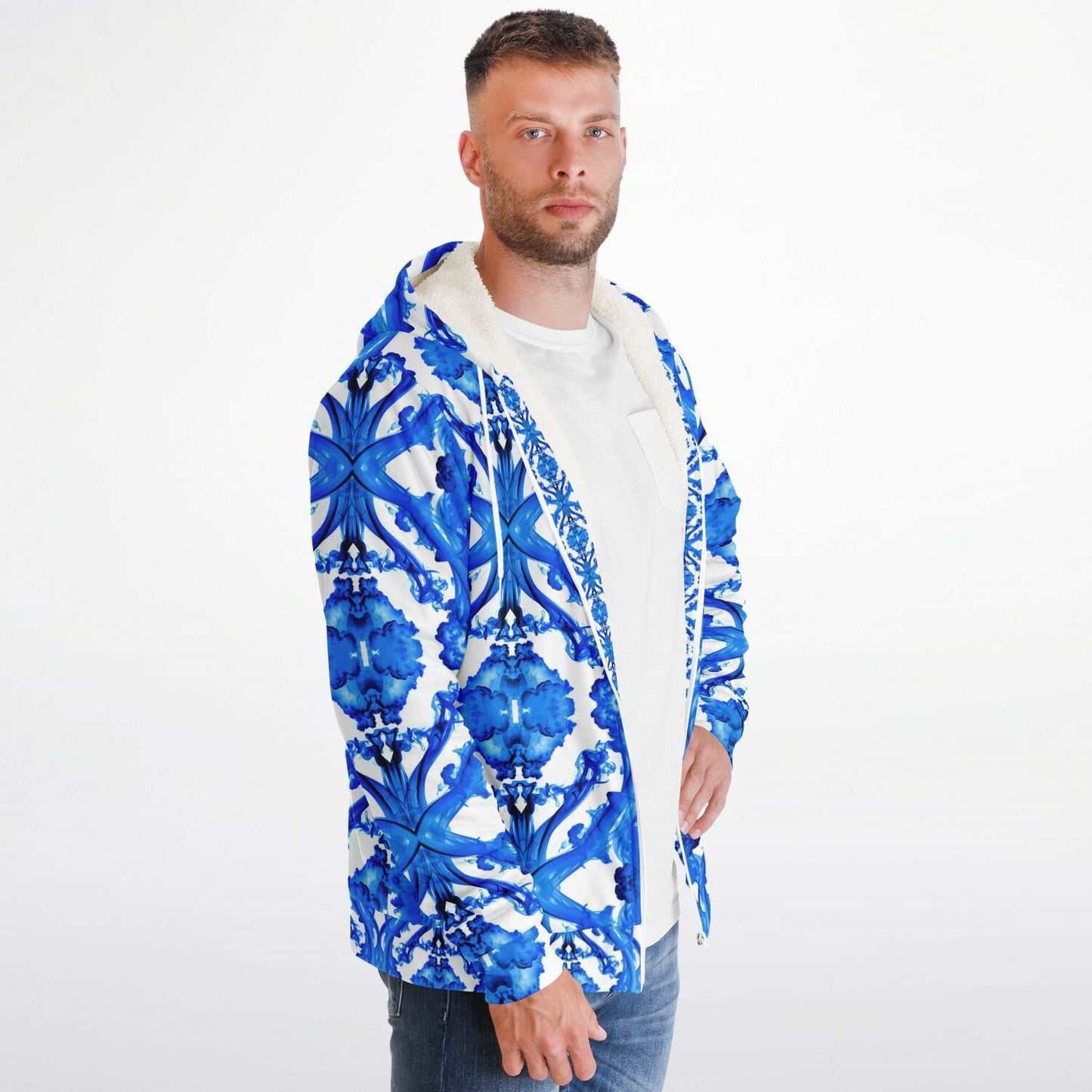 Cymatic Ocean Microfleece Zip Hoodie – Cozy, Warm & Stylish All-Over Print Jacket