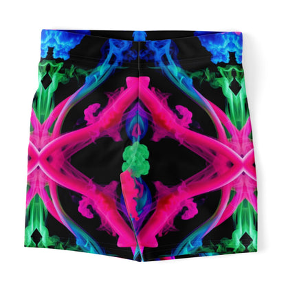 Neon Smoke Floral Bike Shorts – Women’s Squat-Proof Activewear | Stylish All-Day Comfort for Workouts & Casual Wear