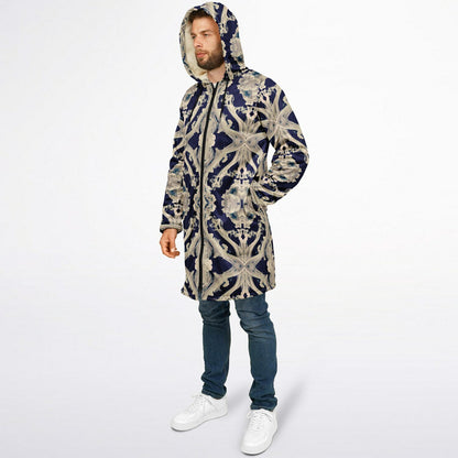 Clear Smoke Cymatic Zip Cloak – Sleek, Futuristic & Ultra-Cozy Longline Jacket