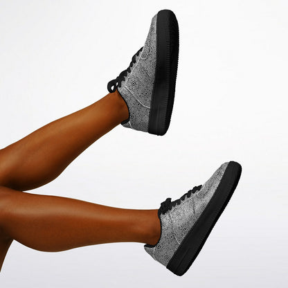 Geometric Grey Core Low Shoes – Unisex Black-Base Sneakers | Bold Contrast | Durable Streetwear-Ready Footwear