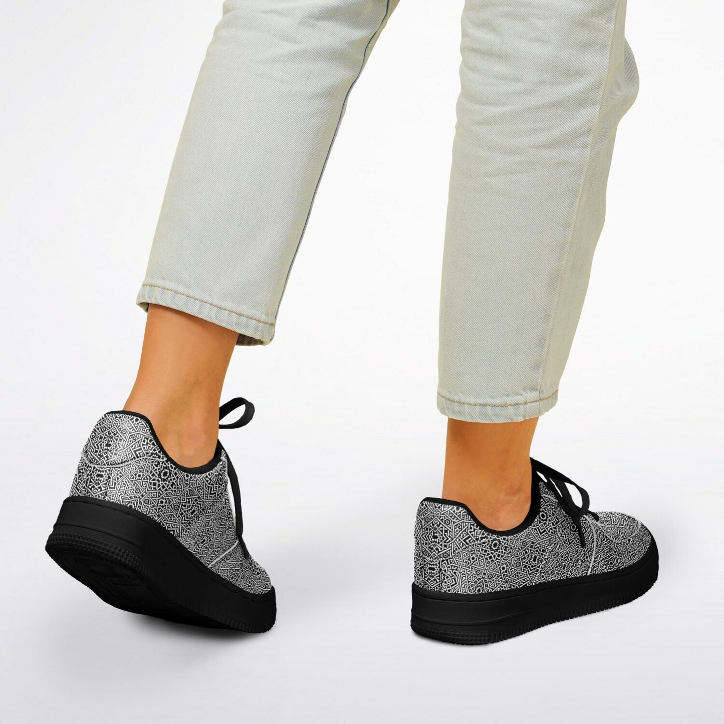 Geometric Grey Core Low Shoes – Unisex Black-Base Sneakers | Bold Contrast | Durable Streetwear-Ready Footwear