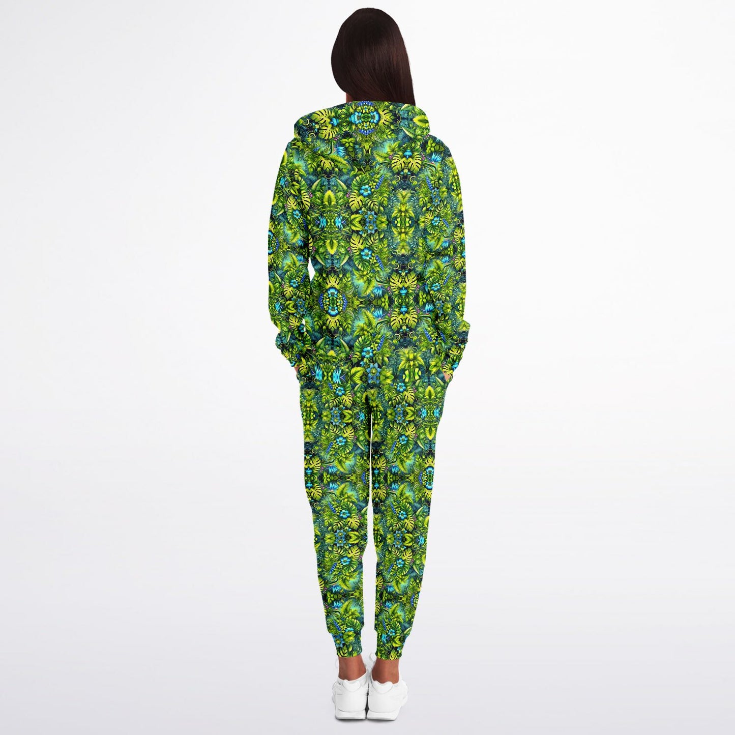 Tropical Trip “Grass is Greener” Psychedelic Zip Hoodie & Jogger Set – Vibrant Festival Streetwear for Bold Self-Expression