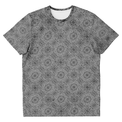 Geometric Grey Grid Soul System T-Shirt – Premium All-Over Print (AOP) Outerwear Design