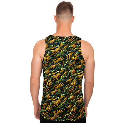 Gold Drip Camouflage Tank Top – Bold Streetwear Camo Tank for Men & Women (AOP)