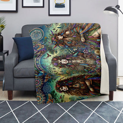 Trinity Goddess Ultra-Soft Premium Microfleece Blanket – Spiritual All-Over Print Throw