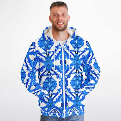 Cymatic Ocean Microfleece Zip Hoodie – Cozy, Warm & Stylish All-Over Print Jacket