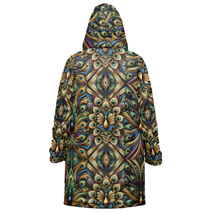 Royal Peacock Pattern, Comfy Zipper Cloak - AOP