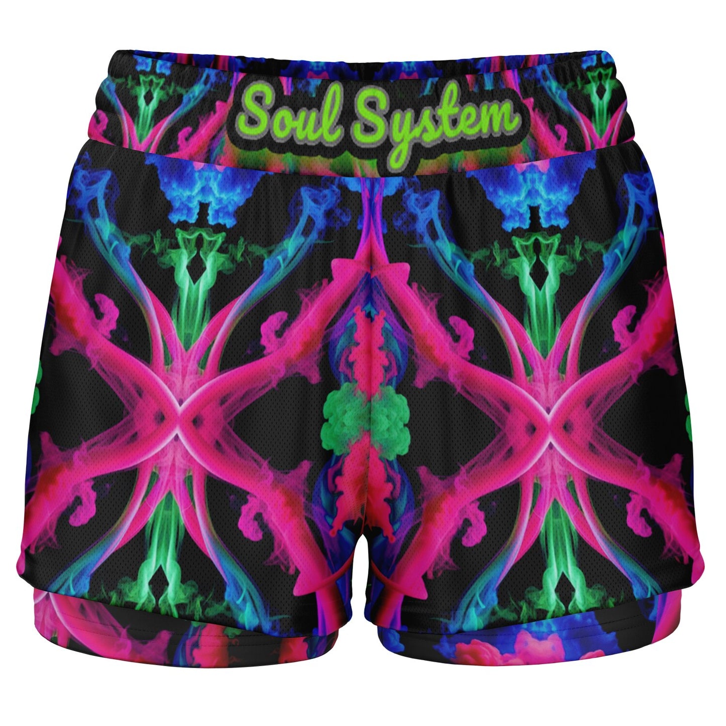 Soul System Neon Cymatic 2-in-1 Shorts – Breathable, Comfortable & Bold Activewear for Your Best Performance