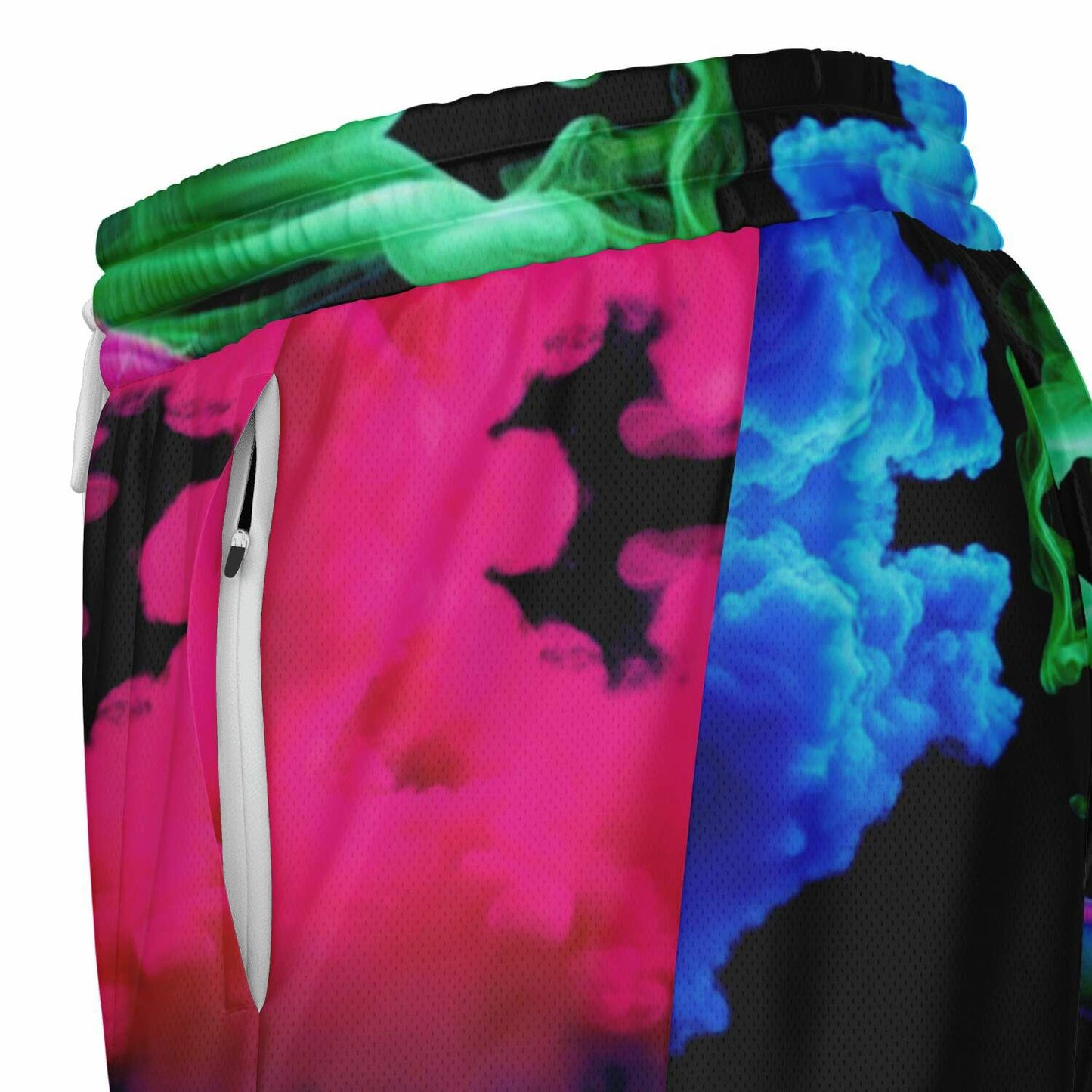 Neon Smoke Floral 2-in-1 Shorts with Pockets – Men’s Athletic & Workout Wear | All-Over Print