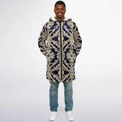 Clear Smoke Cymatic Zip Cloak – Sleek, Futuristic & Ultra-Cozy Longline Jacket